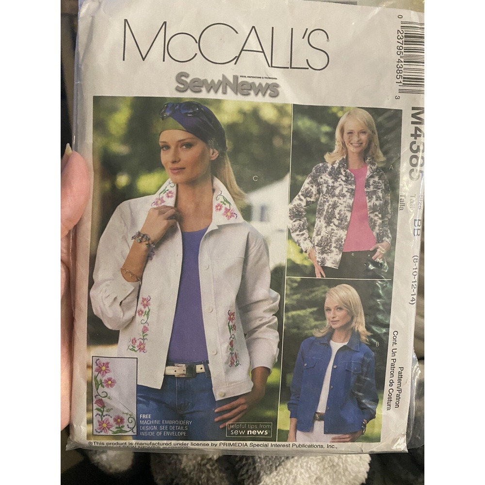 McCalls M4385 Misses Jacket Sewing Pattern Size 8-14 Uncut SewNews